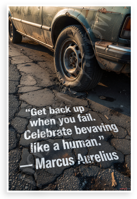 Marcus Aurelius "Get Back Up When You Fail" Motivational 12x18 US Made Poster