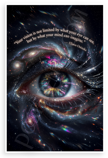 Ellison Onizuka "Your Vision Is Not Limited by What Your Eye Can See" Inspirational 12x18 US Made Poster