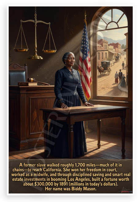 Biddy Mason Former Slave Court Victory Inspirational 12x18 US Made Poster