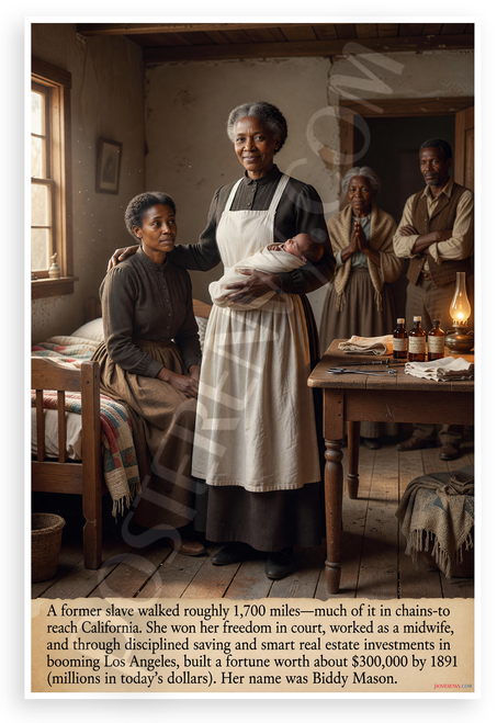 Biddy Mason Former Slave Midwife Fortune Builder Inspirational 12x18 US Made Poster