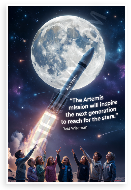 Reid Wiseman 'Artemis Mission Inspire Next Generation' Space 12x18 US Made Poster