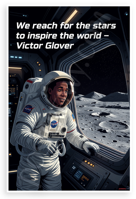 Victor Glover "We Reach for the Stars to Inspire the World" Space Exploration 12x18 US Made Poster