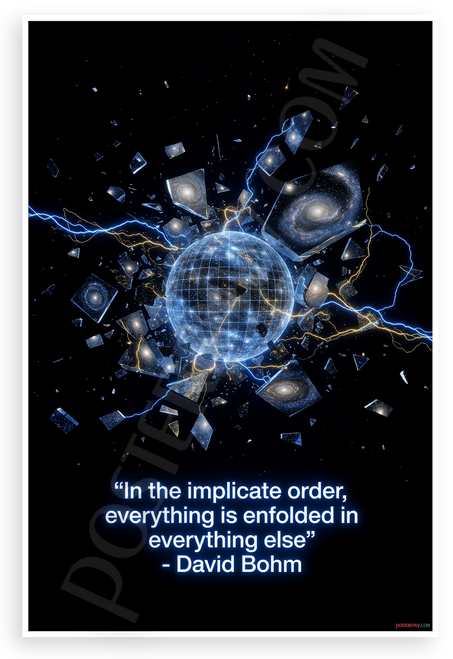 David Bohm 'In the Implicate Order Everything Is Enfolded' Inspirational 12x18 US Made Poster