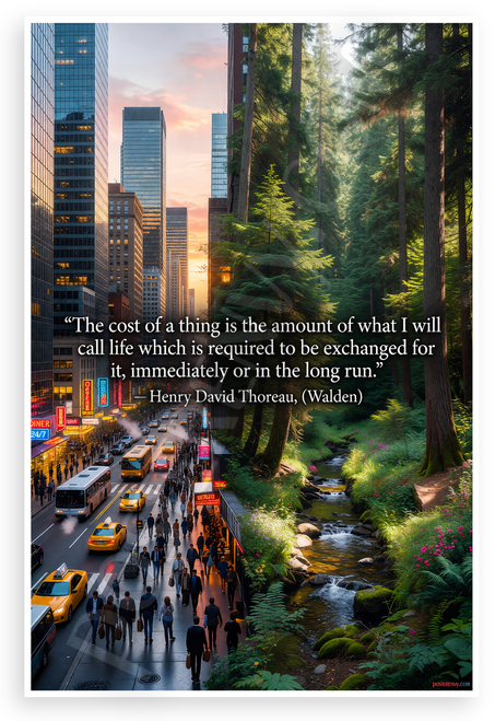 Henry David Thoreau "Cost of a Thing" Walden Quote 12x18 US Made Poster