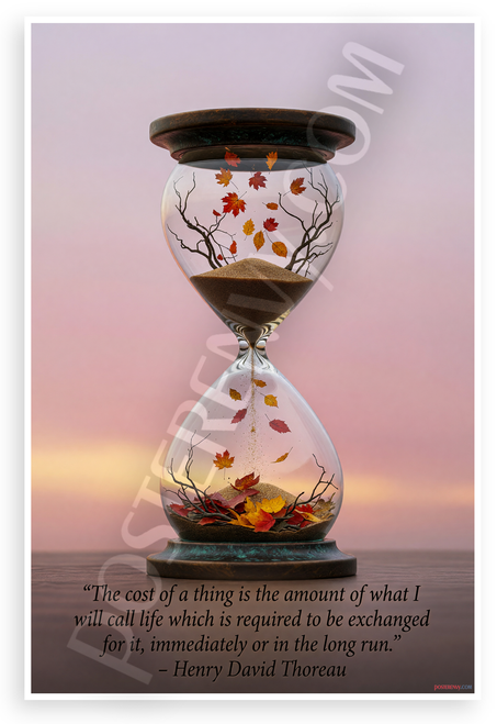 Henry David Thoreau "Cost of a Thing" Life Quote Inspirational 12x18 US Made Poster