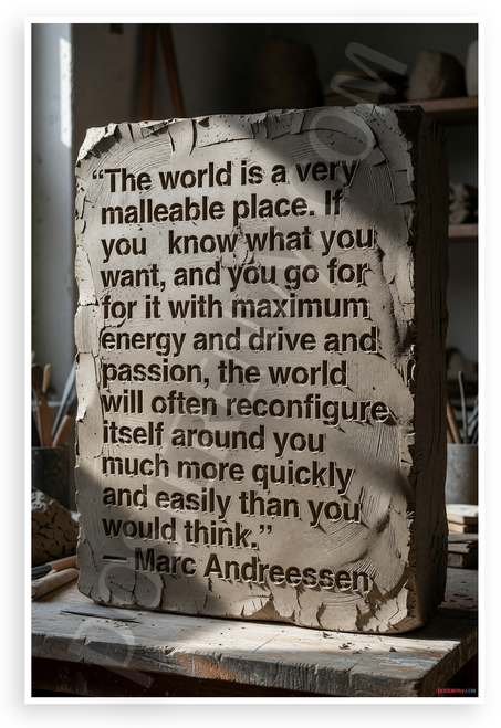 Marc Andreessen "World is a Very Malleable Place" Inspirational 12x18 US Made Poster