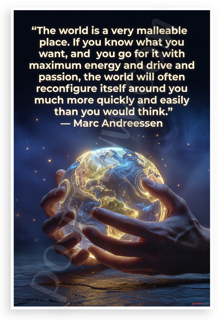 Marc Andreessen "World is Very Malleable Place" Inspirational 12x18 US Made Poster
