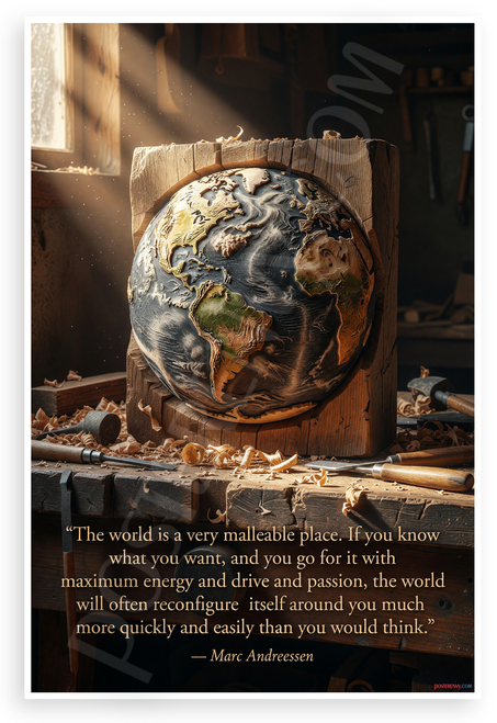 Marc Andreessen "World is a Very Malleable Place" Inspirational 12x18 US Made Poster