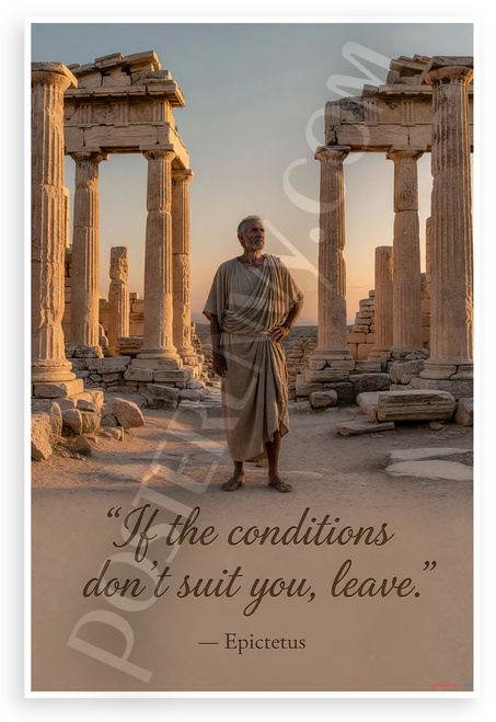 Epictetus "If the Conditions Don't Suit You, Leave" Inspirational 12x18 US Made Poster