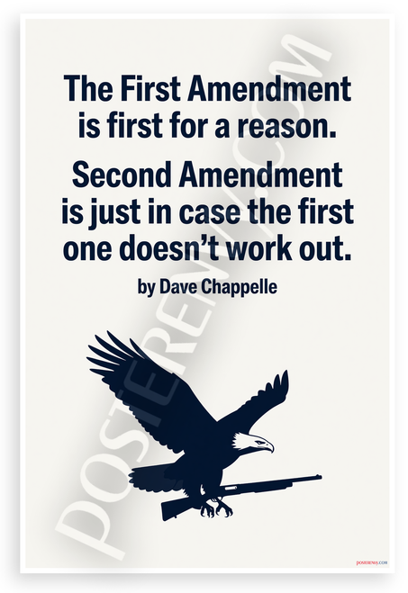 Dave Chappelle 'First Amendment Second Amendment' Patriotic 12x18 US Made Poster