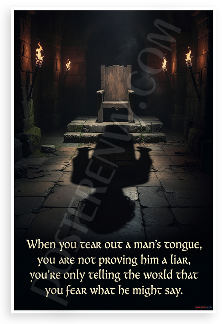 "When You Tear Out a Man's Tongue" Fantasy Throne Room Shadow 12x18 US Made Poster