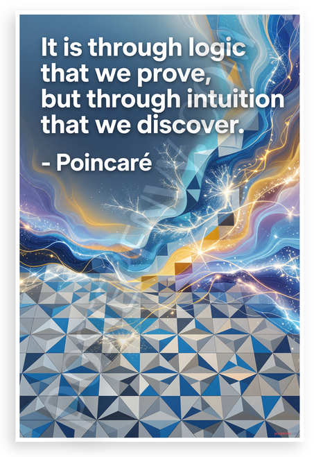 Poincaré 'Logic Prove Intuition Discover' Inspirational 12x18 US Made Poster