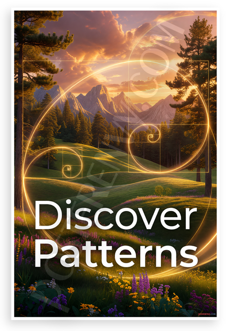 Discover Patterns Fibonacci Spiral Nature Landscape 12x18 US Made Poster