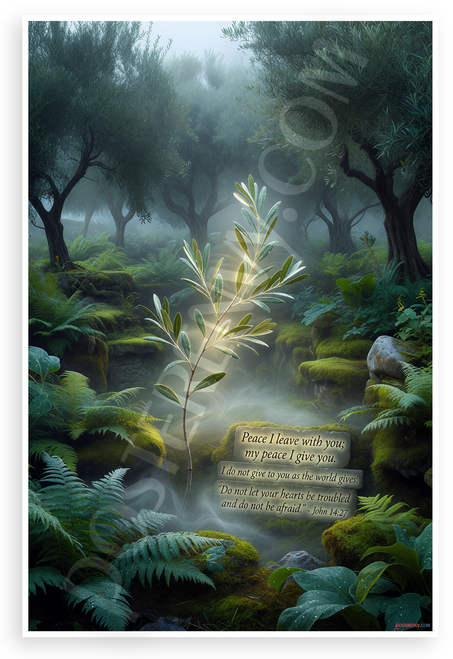 John 14:27 'Peace I Leave With You' Olive Branch Inspirational 12x18 US Made Poster