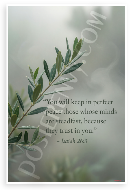 Isaiah 26:3 "You Will Keep in Perfect Peace" Inspirational 12x18 US Made Poster