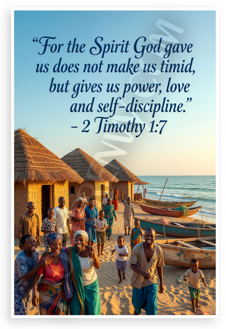 2 Timothy 1:7 'Spirit God Gave Us Power Love Self-Discipline' Inspirational 12x18 US Made Poster