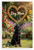 Dog Mom Curly-Coated Retriever Heart Dog Bones Garden 12x18 US Made Poster