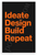 Ideate Design Build Repeat Motivational 12x18 US Made Poster