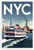 NYC Staten Island Ferry Statue of Liberty Skyline 12"x18" US Made Poster