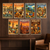Morocco Travel — 7 Poster Set — Bahia Palace, Marrakech Market, Jardin Majorelle, Saadian Tombs, Koutoubia Mosque, Sunset, Souks of the Medina — 12x18 Inch | Made in USA