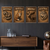 Rustic Carved Wood Wildlife — 4 Poster Set — Raccoon, Red Fox, Moose, Gray Wolf — 12x18 Inch | Made in USA