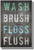 Wash Brush Floss Flush - NEW Health Poster