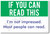 If You Can Read This... - NEW Humor Poster (hu318) PosterEnvy