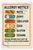 Allergy Notice Allergen Sign English Restaurant Kitchen Workplace Food Safety Employee sign poster - 18 inch x 12 inch