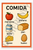 Spanish Vocabulary Food Comida Poster - 18 inch x 12 inch