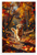 Golden Retriever Running Autumn Woods Fall Foliage 12x18 US Made Poster