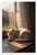 Serene Cat Napping in Sunbeam Windowsill Realistic 12x18 US Made Poster