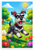 Playful Miniature Schnauzer Running Sunny Park Cartoon 12x18 US Made Poster