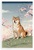 Shiba Inu with Cherry Blossoms Ukiyo-e Style 12x18 US Made Poster