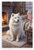Samoyed Dog Cozy Fireside Cabin Heartwarming 12x18 US Made Poster