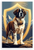 Saint Bernard Dog Guardian with Barrel Shield Mountains 12x18 US Made Poster