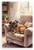 Brussels Griffon Relaxing on Armchair Cozy Home Watercolor 12x18 US Made Poster