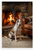 Bull Terrier by Cozy Fireplace Warmth Companionship 12x18 US Made Poster