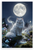 Elegant White Persian Cat Under Full Moon Mystical Fantasy 12x18 US Made Poster