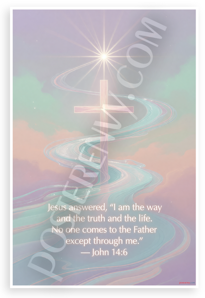 Jesus 'I Am the Way and the Truth and the Life' John 14:6 Inspirational 12x18 US Made Poster