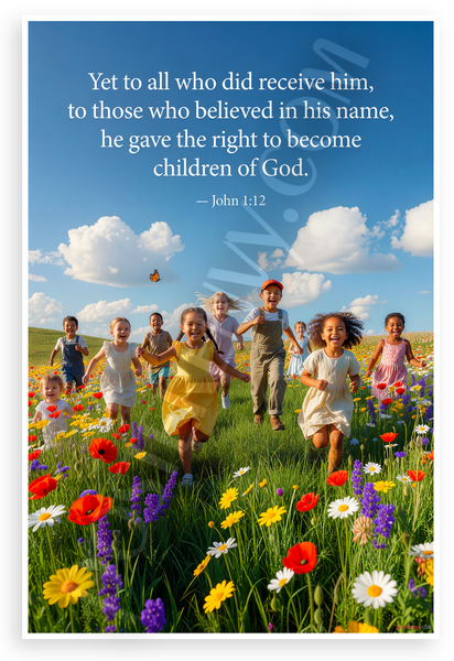John 1:12 'Right to Become Children of God' Inspirational 12x18 US Made Poster
