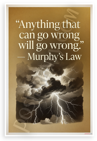 Murphy's Law "Anything That Can Go Wrong Will Go Wrong" Inspirational 12x18 US Made Poster