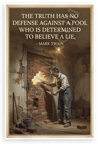 Mark Twain "Truth Has No Defense Against a Fool" Vintage Inspirational 12x18 US Made Poster