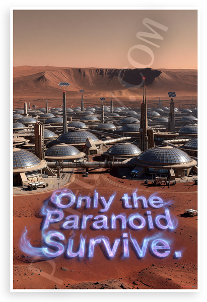 Only the Paranoid Survive Mars Colony Sci-Fi 12x18 US Made Poster