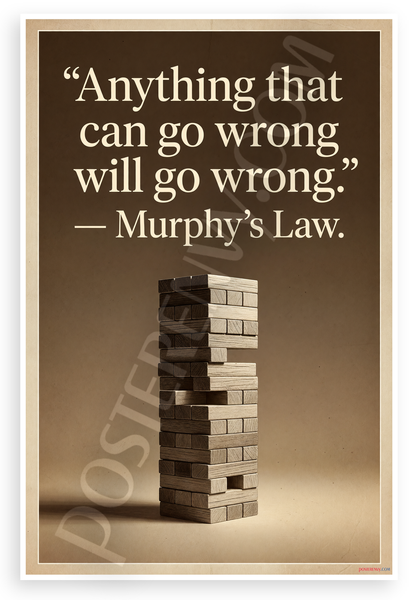 Murphy's Law "Anything That Can Go Wrong Will" Inspirational 12x18 US Made Poster
