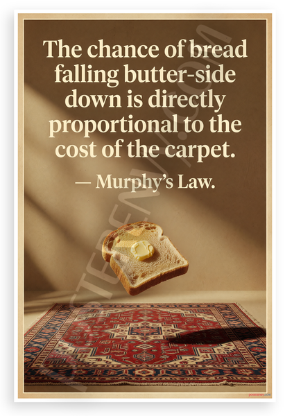 Murphy's Law "Bread Falling Butter-Side Down" Funny 12x18 US Made Poster