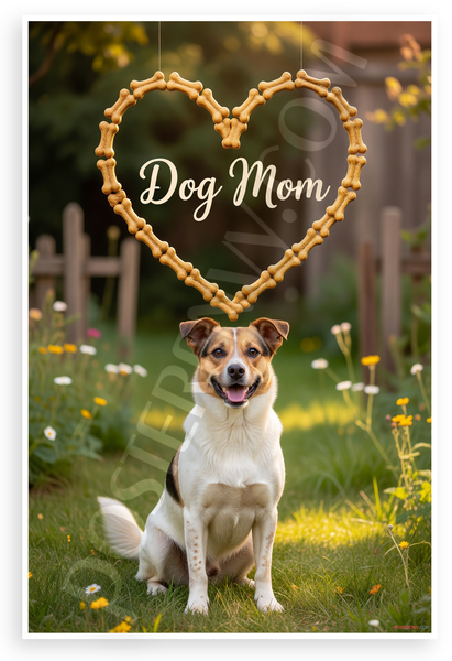 Dog Mom Danish-Swedish Farmdog Bone Heart Frame Outdoor 12x18 US Made Poster