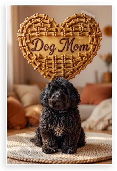 Puli Dog Dog Mom Bone Treat Heart Wall Art 12x18 US Made Poster