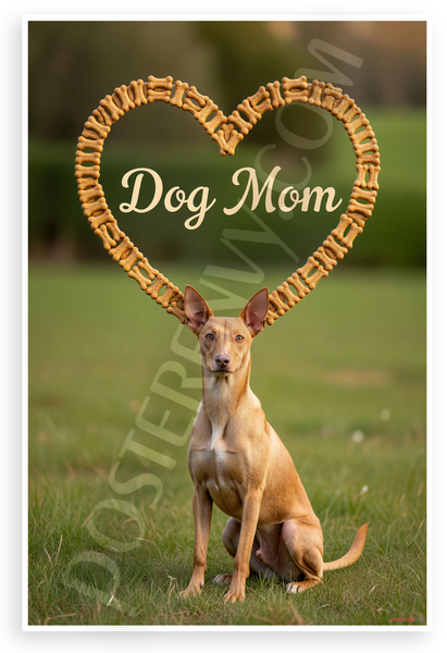 Dog Mom Cirneco dell Etna Heart Dog Bones 12x18 US Made Poster