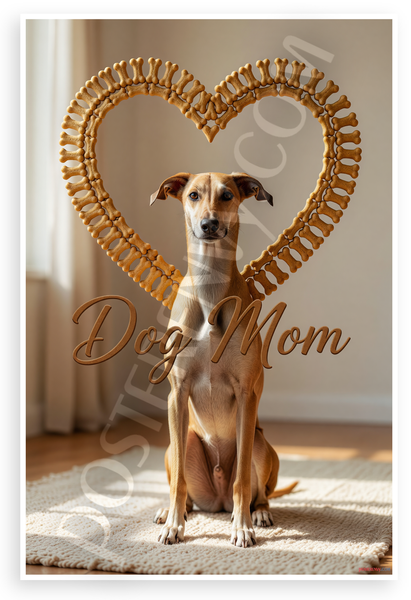 Azawakh Dog Dog Mom Heart Bone Frame Pet Lover 12x18 US Made Poster