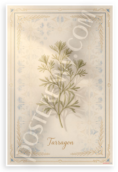 Tarragon Herb Botanical Illustration 12x18 US Made Poster